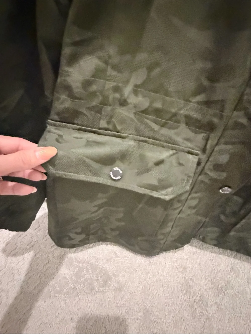 Michael Kors Dark Olive Camo Hooded Field Jacket
